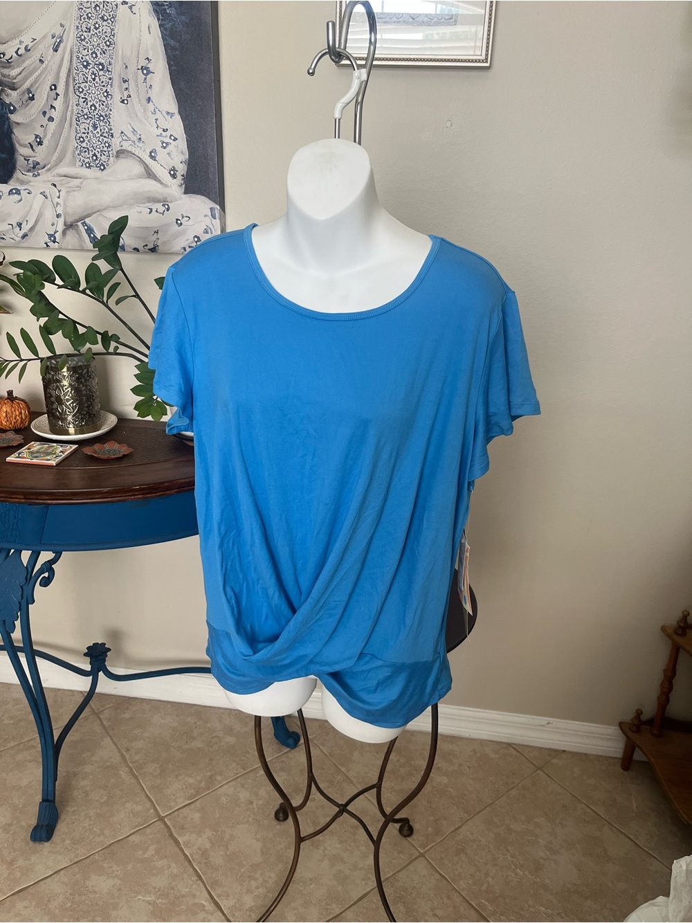 NWT Muk Luks Cloud Knit Sleepwear Crossover t-shirt Top - L